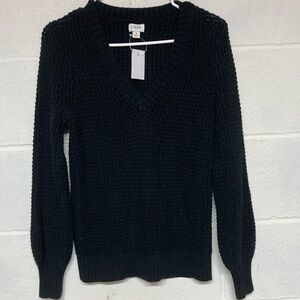 J Crew Black V-Neck Sweater